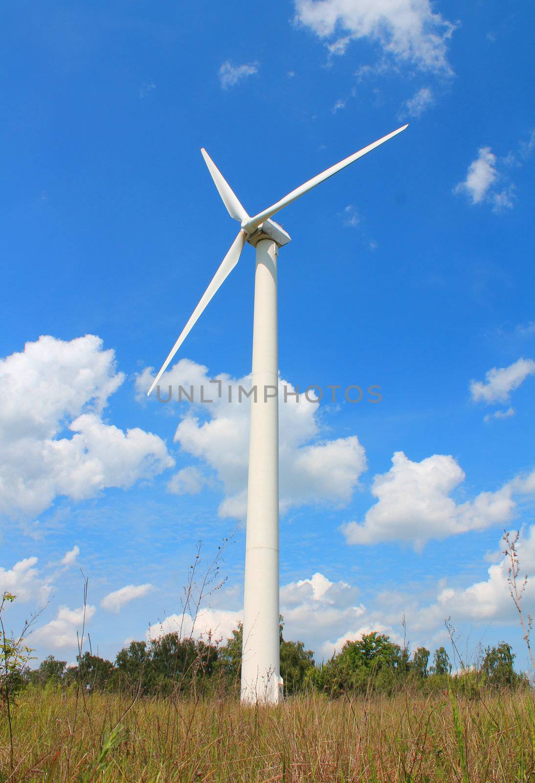 Wind turbine generating electricity