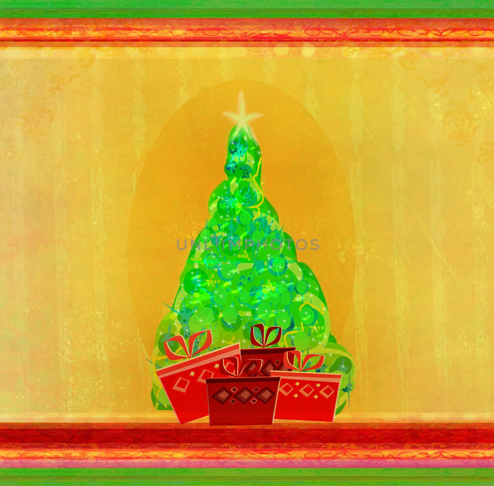 Abstract christmas tree card