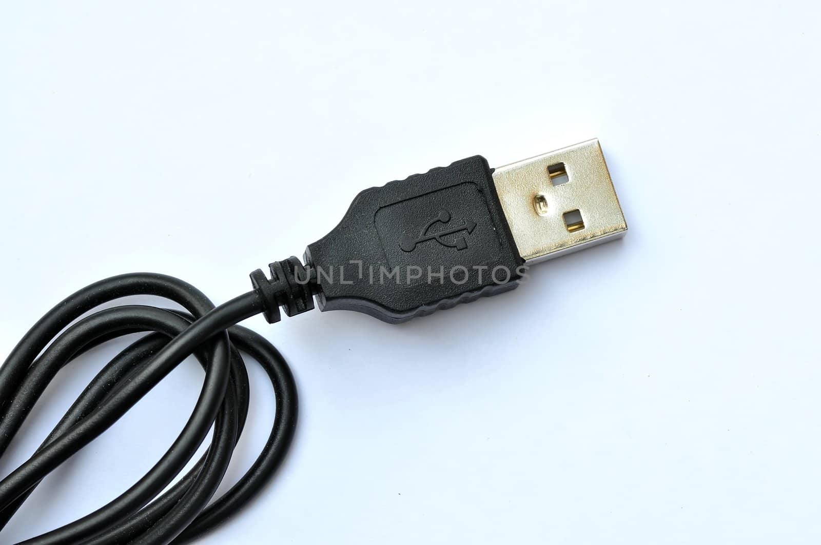 USB cable on white background