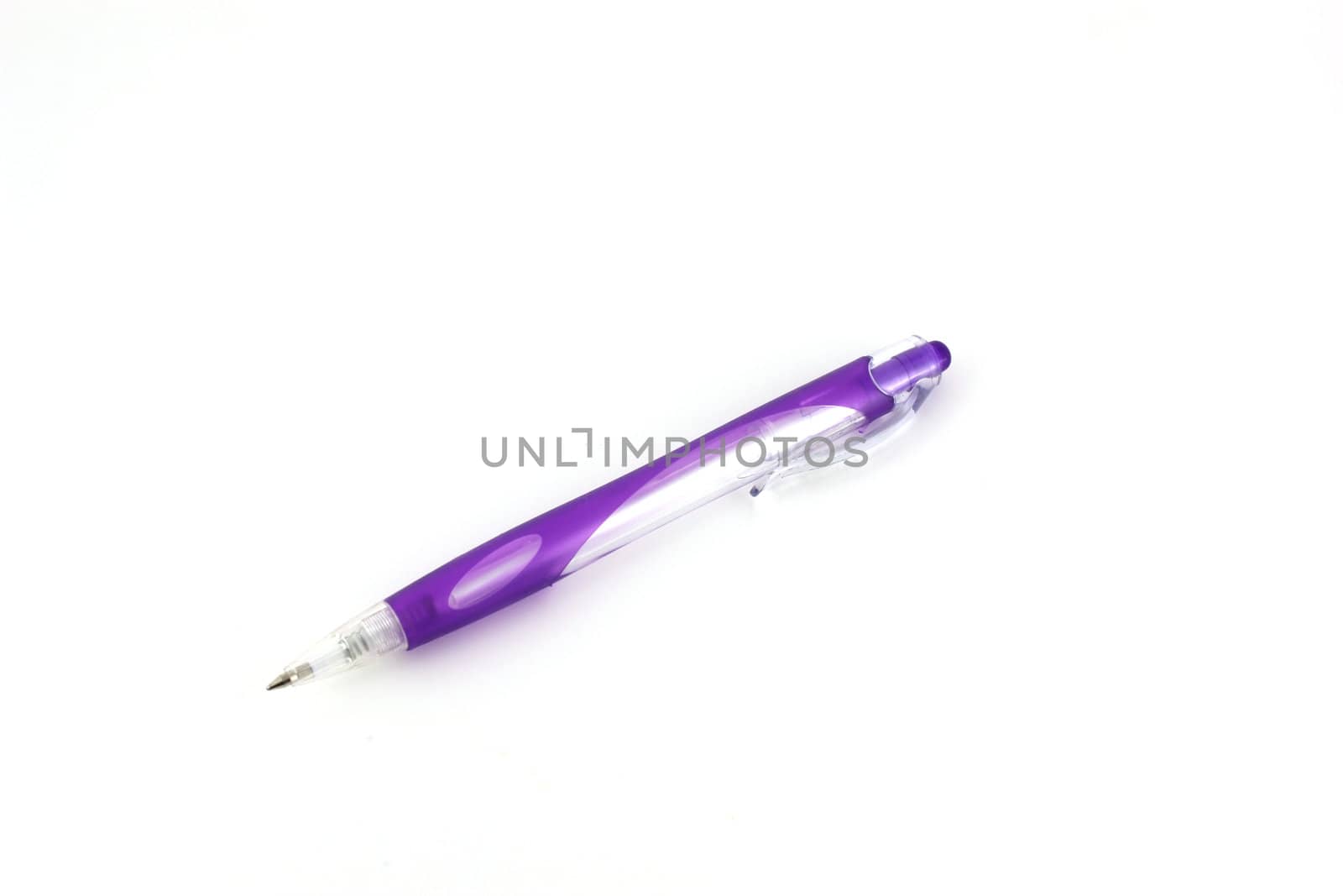 Violet ball-point pen over white