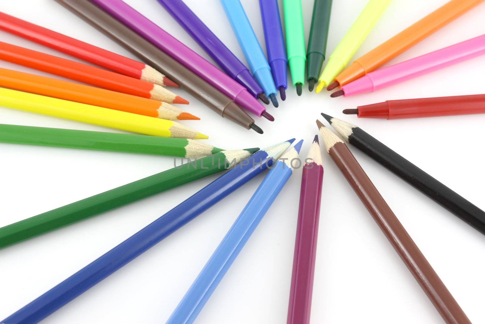 Color pencils and felt-tip pens by sergpet