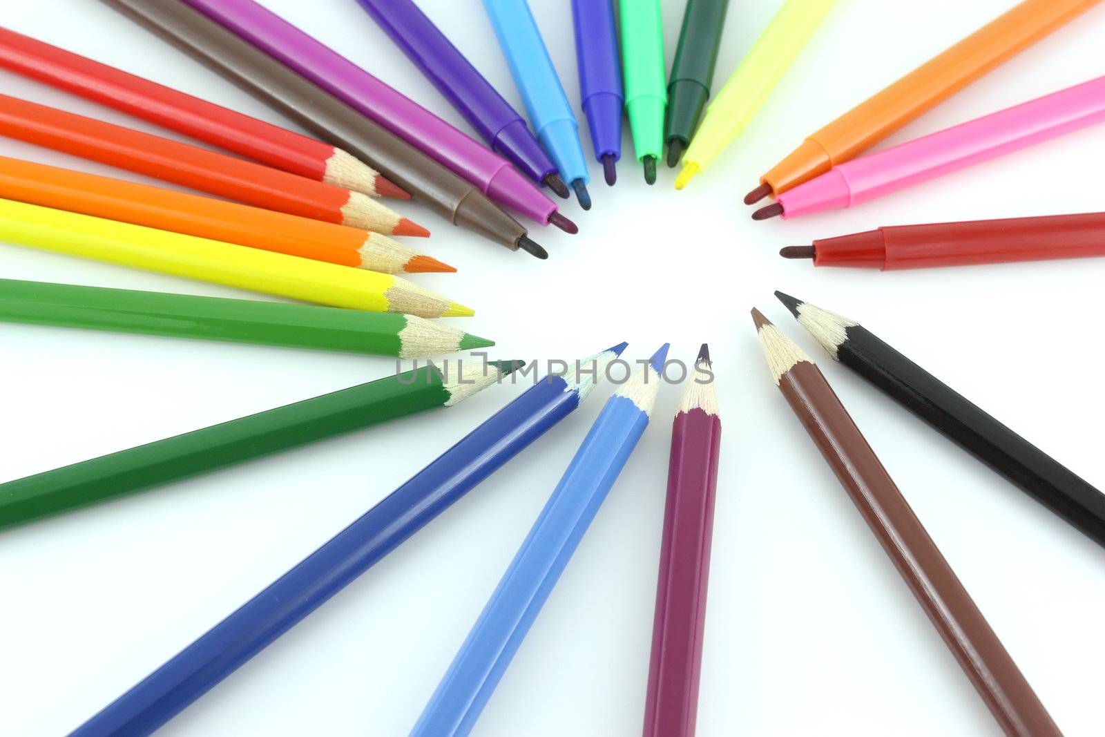 Color pencils and felt-tip pens by sergpet