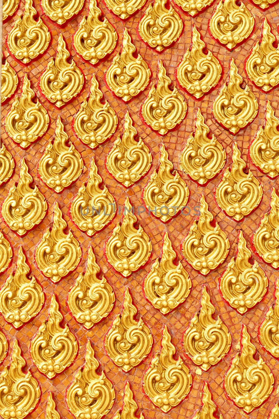 Stucco Pattern of flame from thai temple