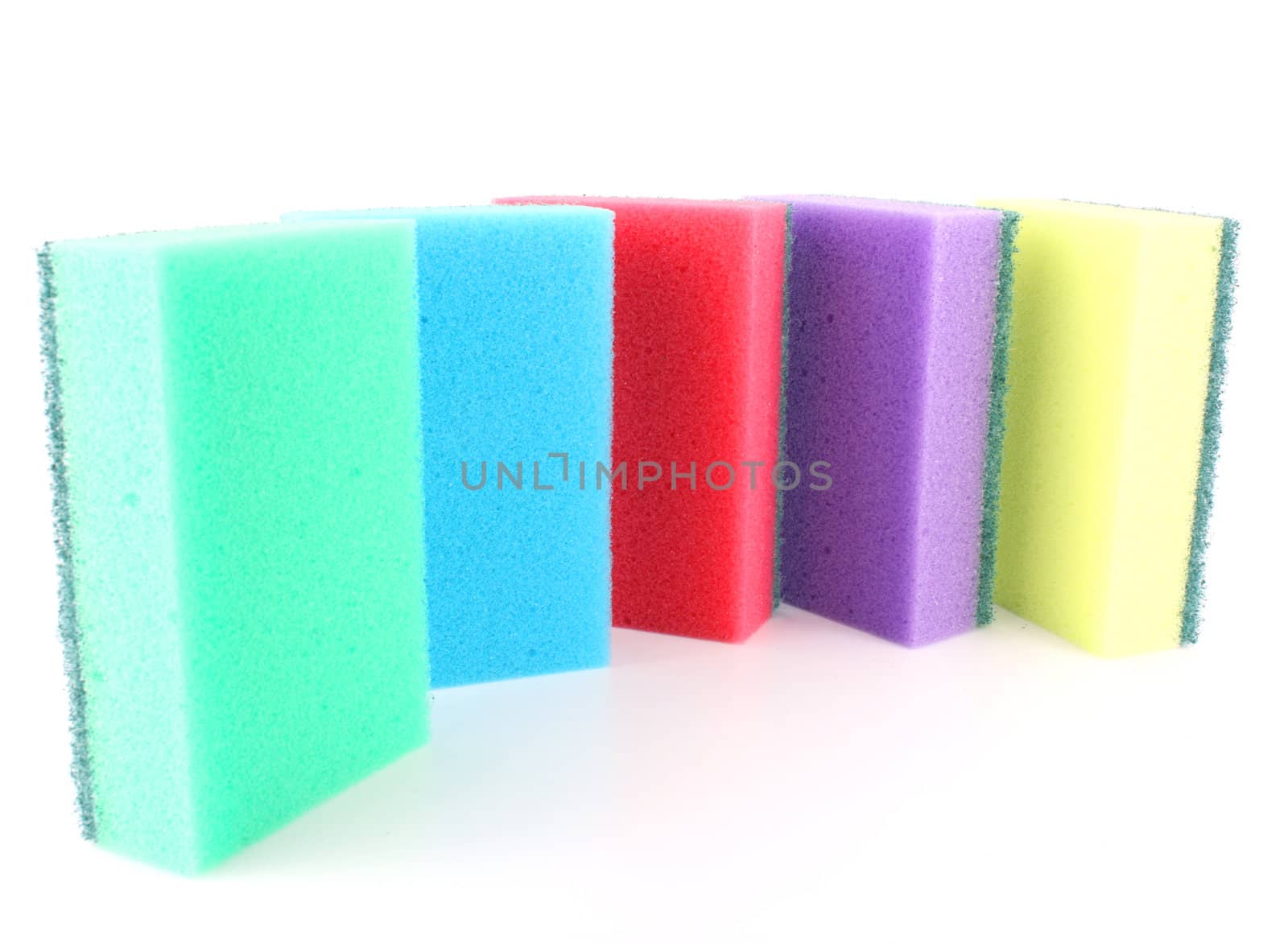 Color sponges over white