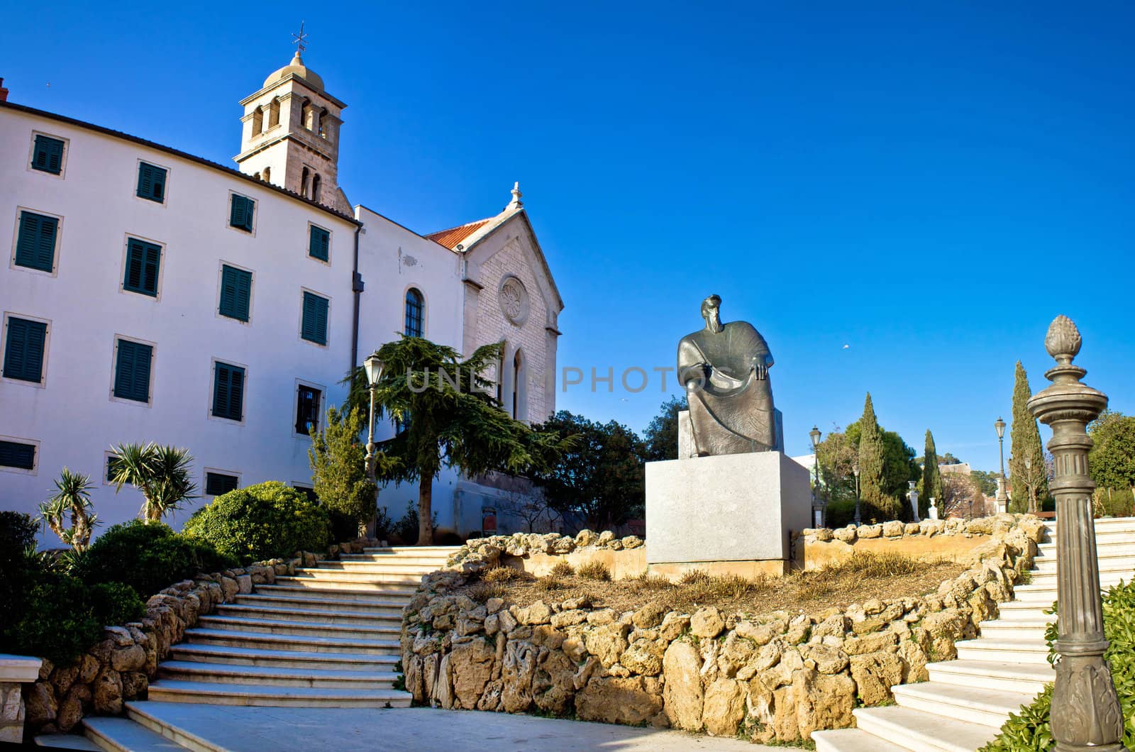 Town of Sibenik park and church, Dalmatia, Croatia
