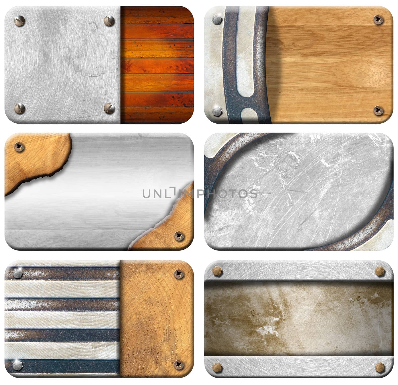 Six grunge backgrounds for the business card with clipping path


