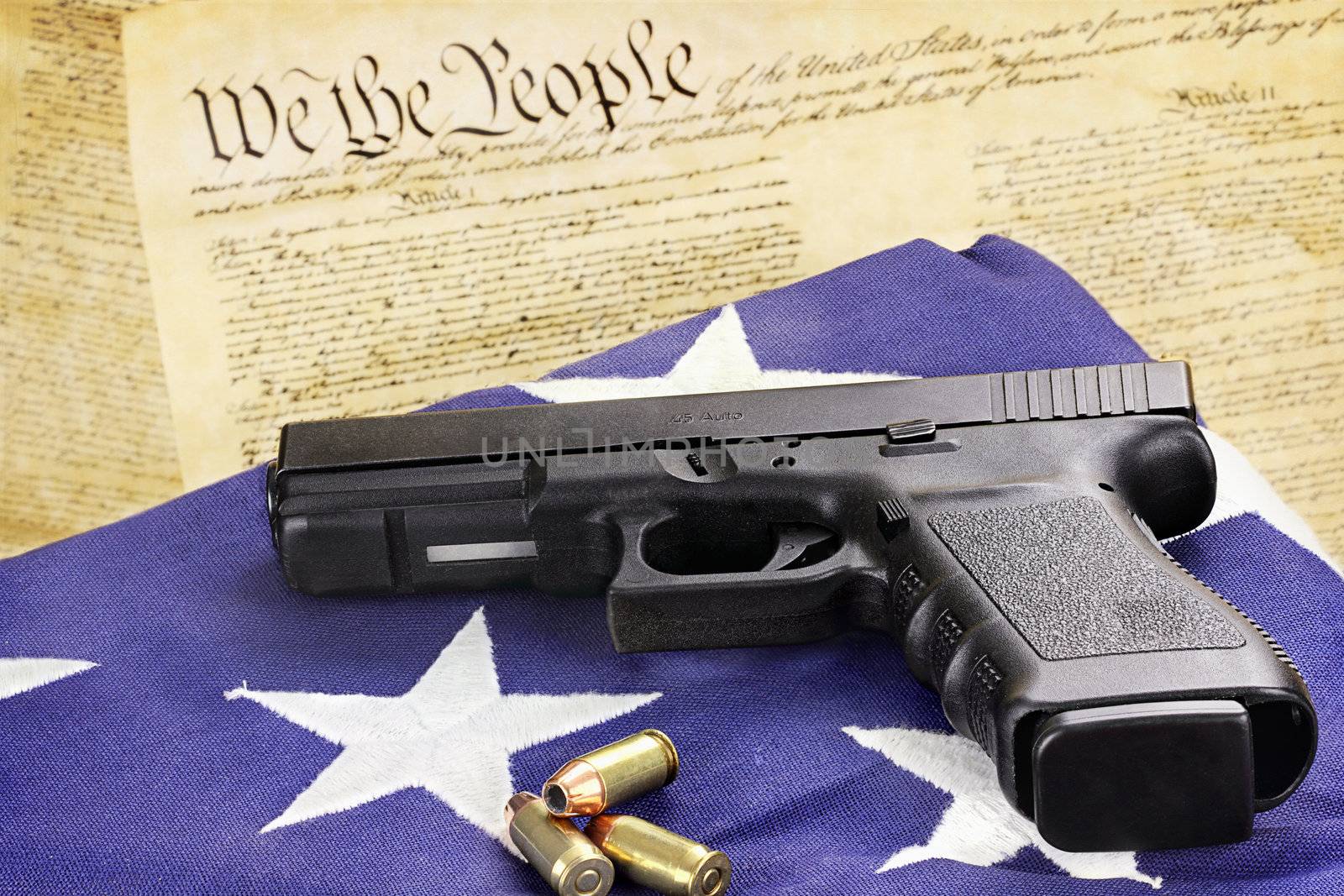 Handgun and Constitution by StephanieFrey