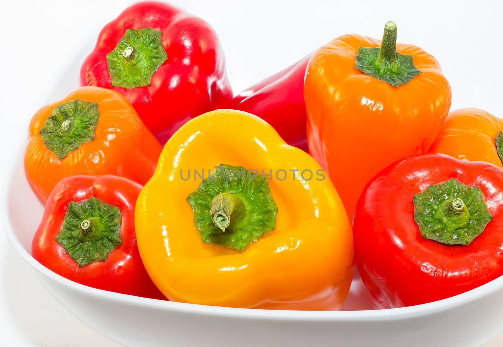 Yellow, Orange and Red Baby Bell Peppers