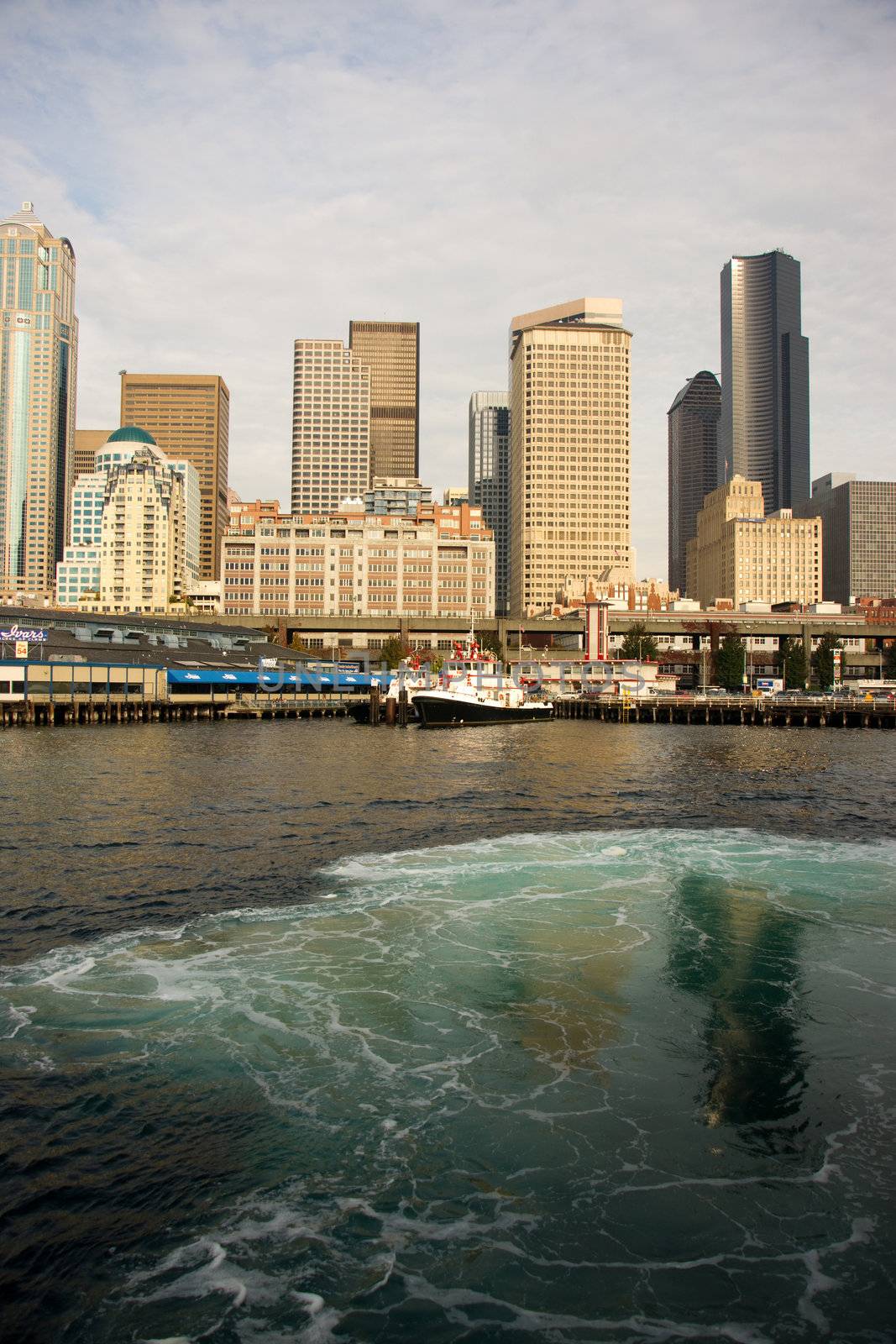 The Seattle Skyline from a ferry boat 