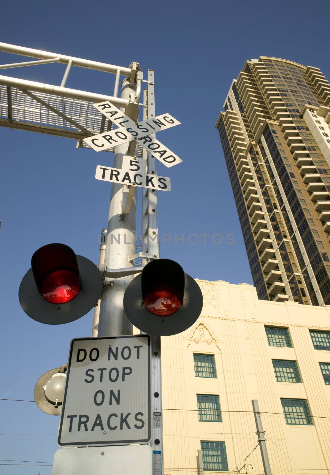 San Diego railroad crossing for public transit