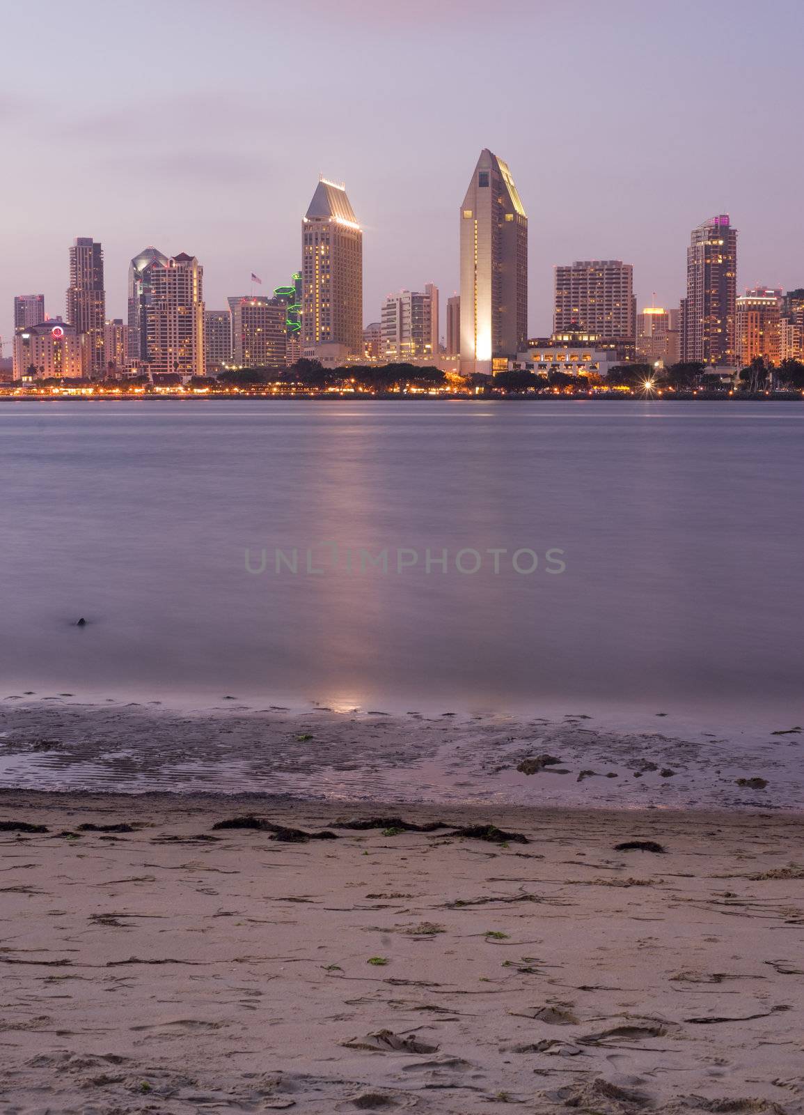 San Diego Skyline from Coronado late at night