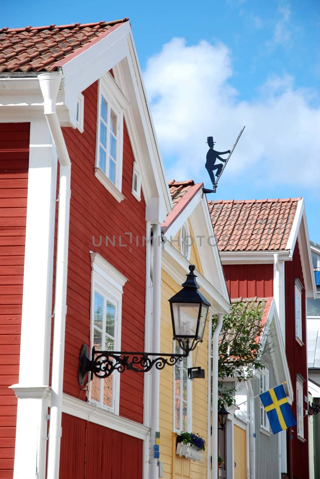 Cottages in a small town in Sweden