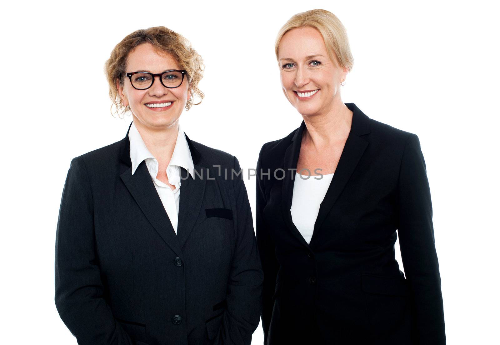 Portrait of senior successful businesswomen over white background