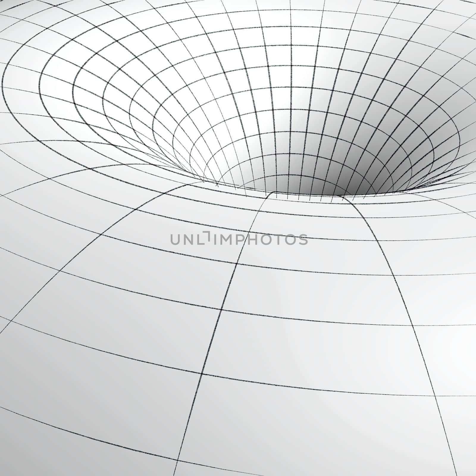 Sketch of a wireframe of abstract tunnel