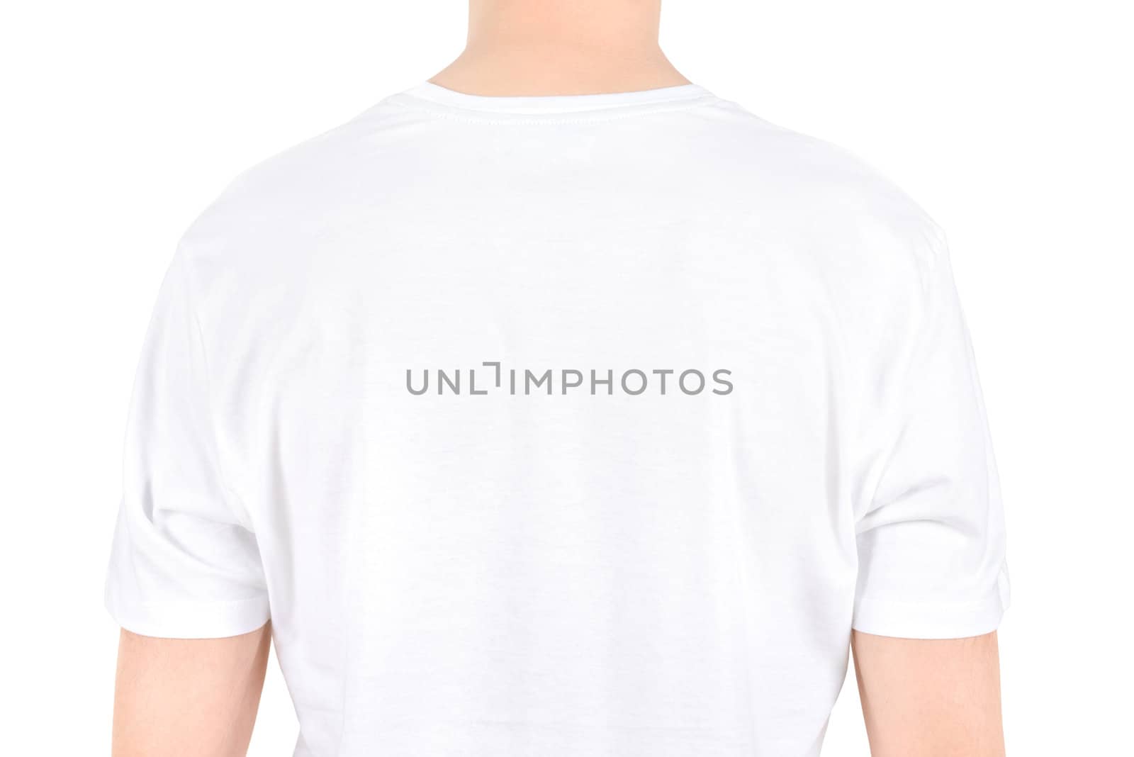 Advertising space on a white t-shirt by bloomua