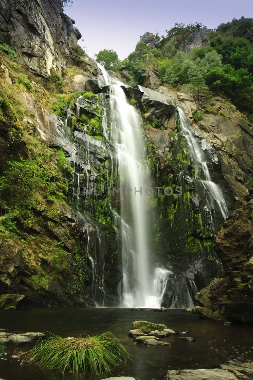 Great cascade in a natural scenic, silleda, Spain