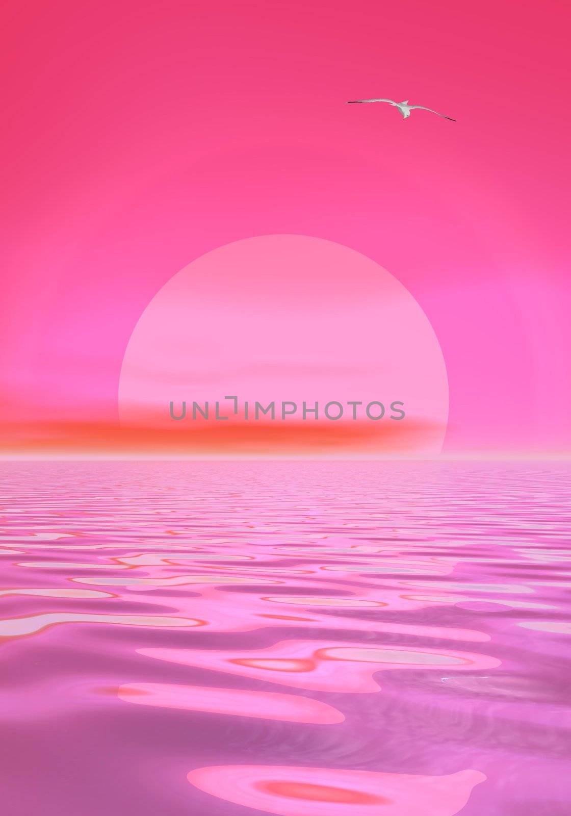 Sunset over ocean by Elenaphotos21