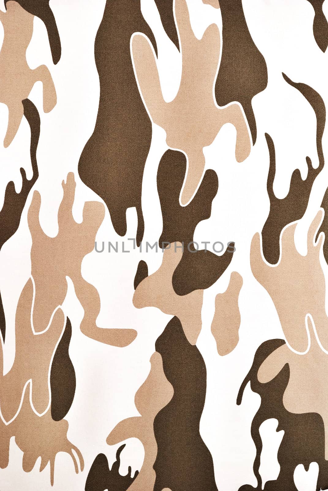 sample of camouflaged fabrics in a vertical orientation
