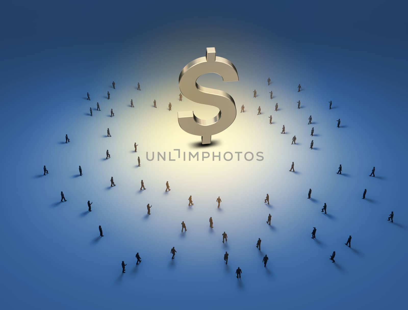 Money symbol and people by sergey_nivens