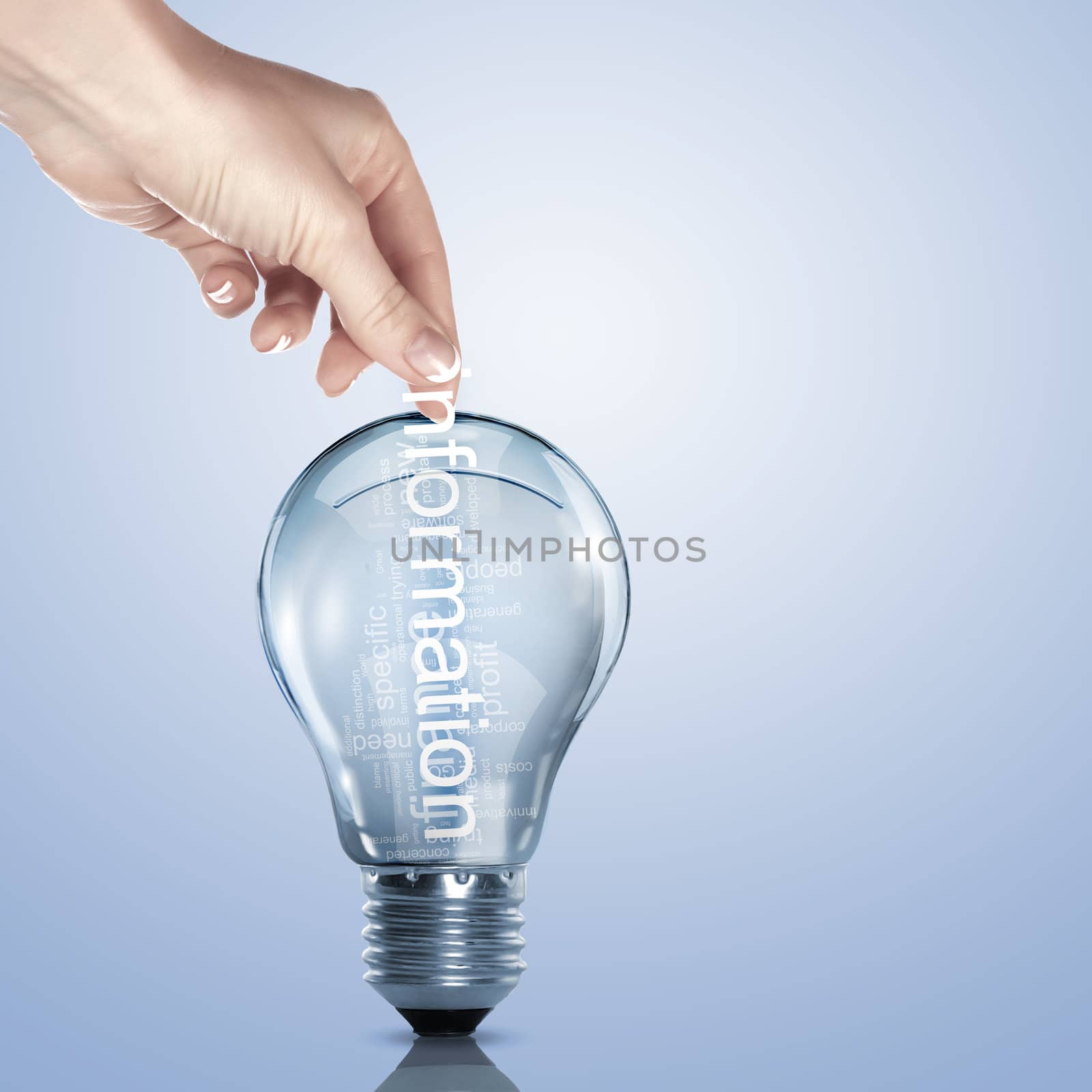 word Information inside a light bulb by sergey_nivens