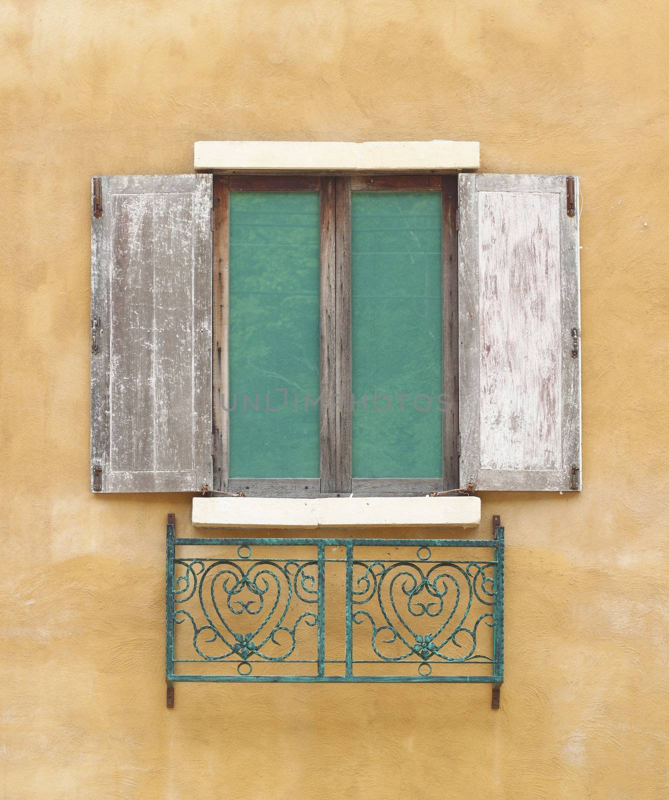 vintage window on wall background by geargodz