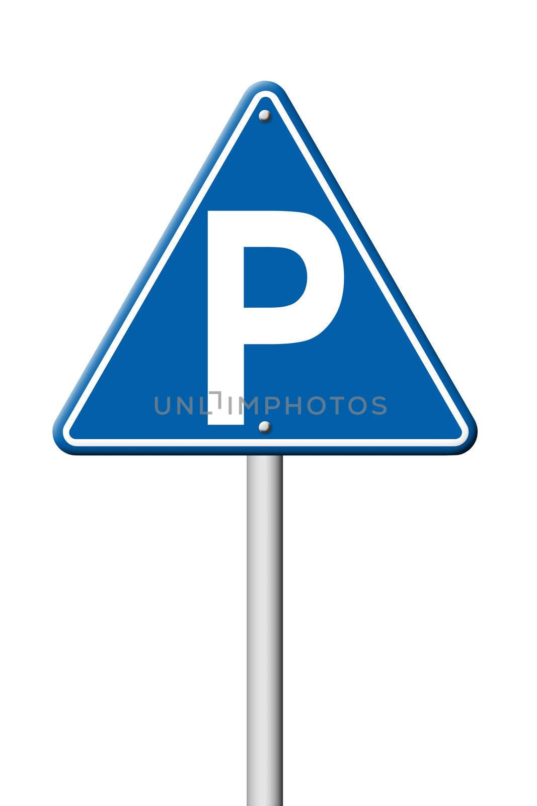 parking sign on white by geargodz