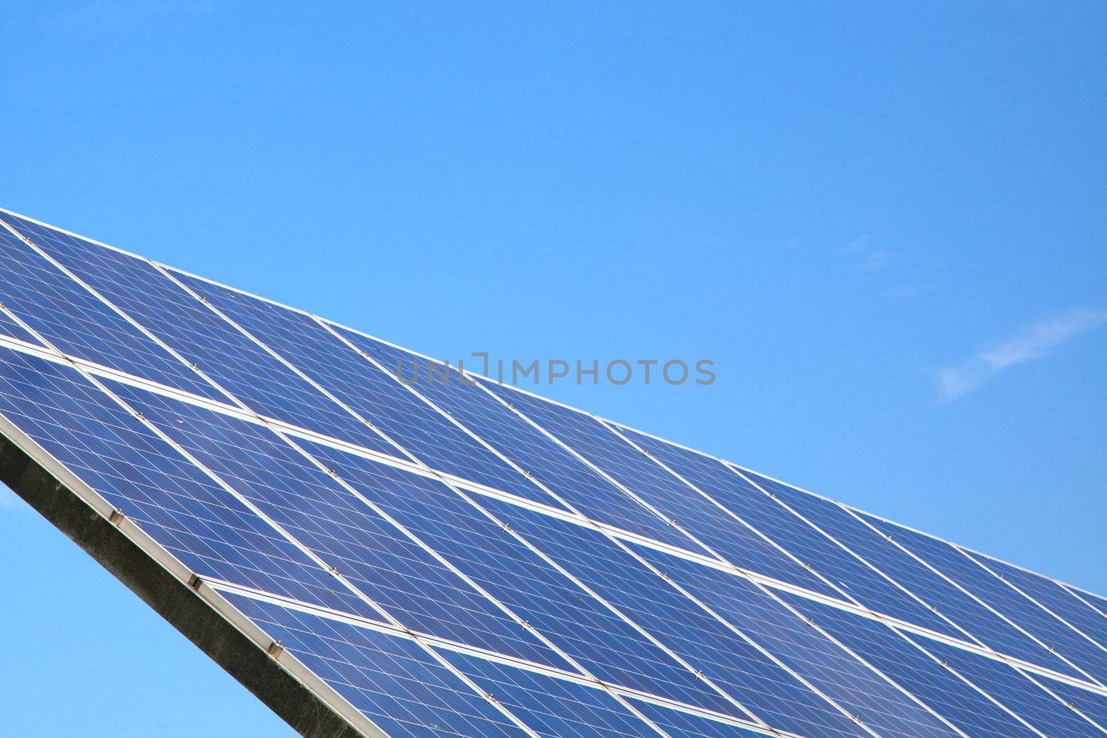 Solar panel against blue sky