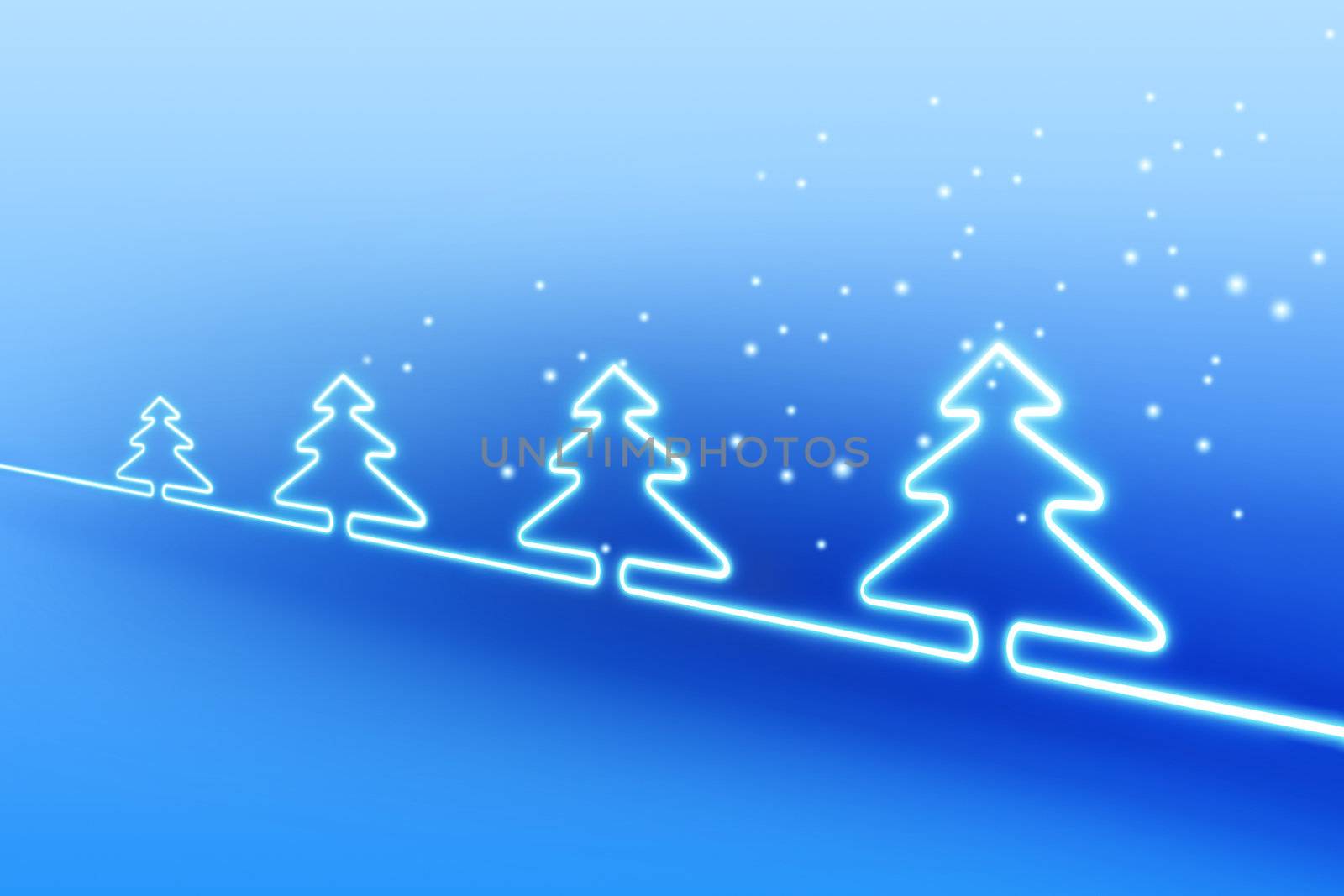 Christmas electric background with New Year's trees