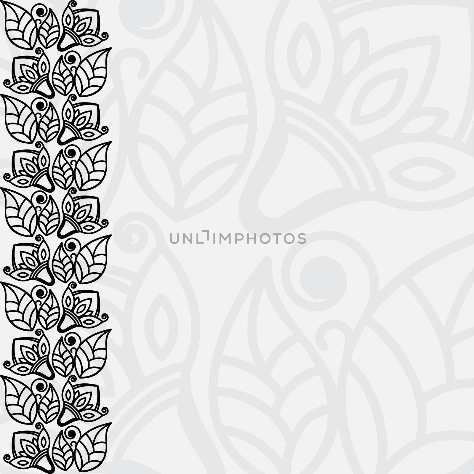 Black And White Filigree Floral Background