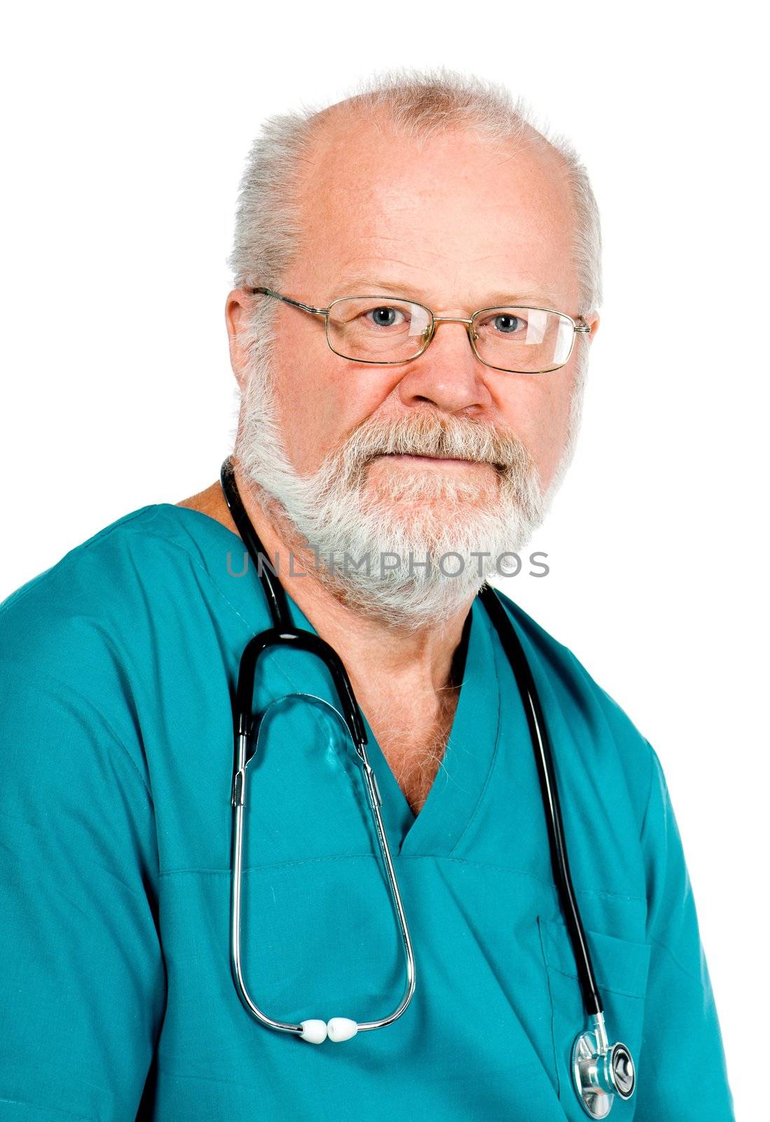 Portrait of doctor on a white background