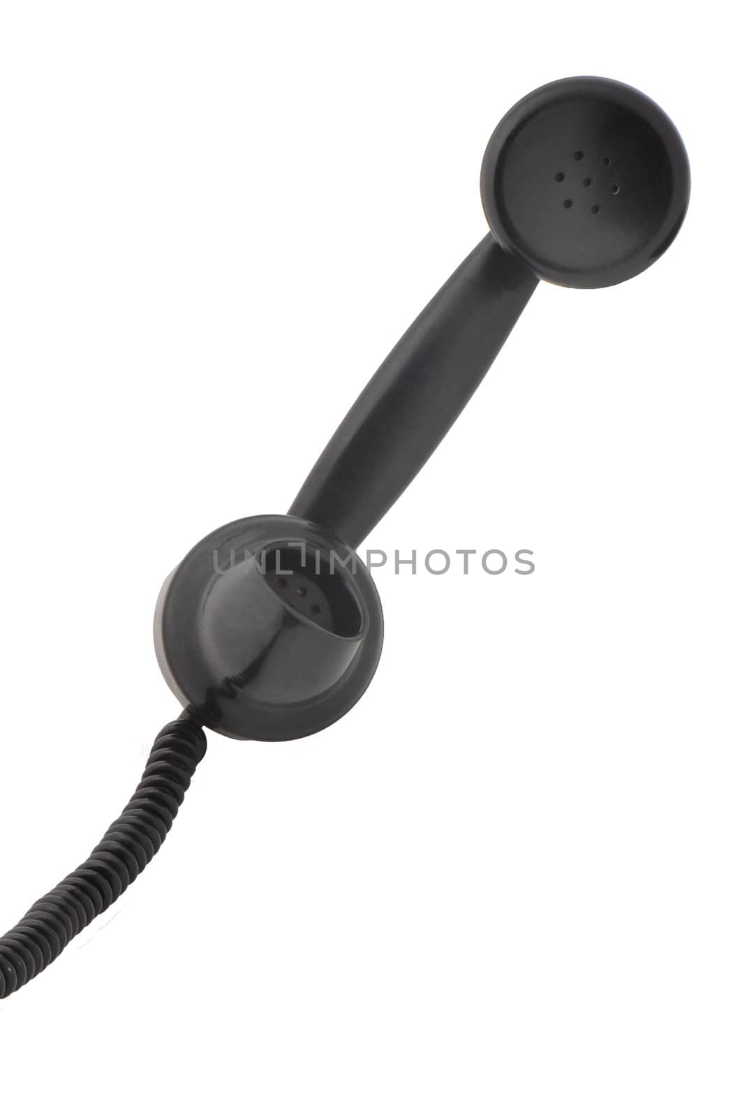antique phone handset isolated on a white background