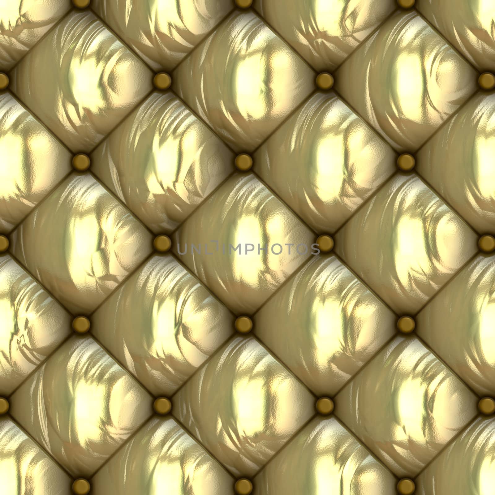 Leather Retro Cushion Seamless Pattern, gold color.