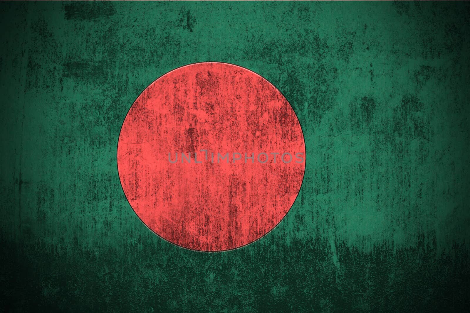 Weathered Flag Of Bangladesh, fabric textured
