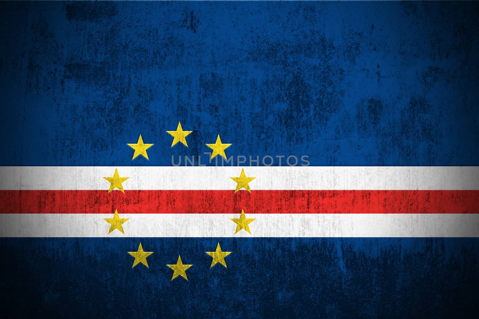 Weathered Flag Of Cape-verde, fabric textured
