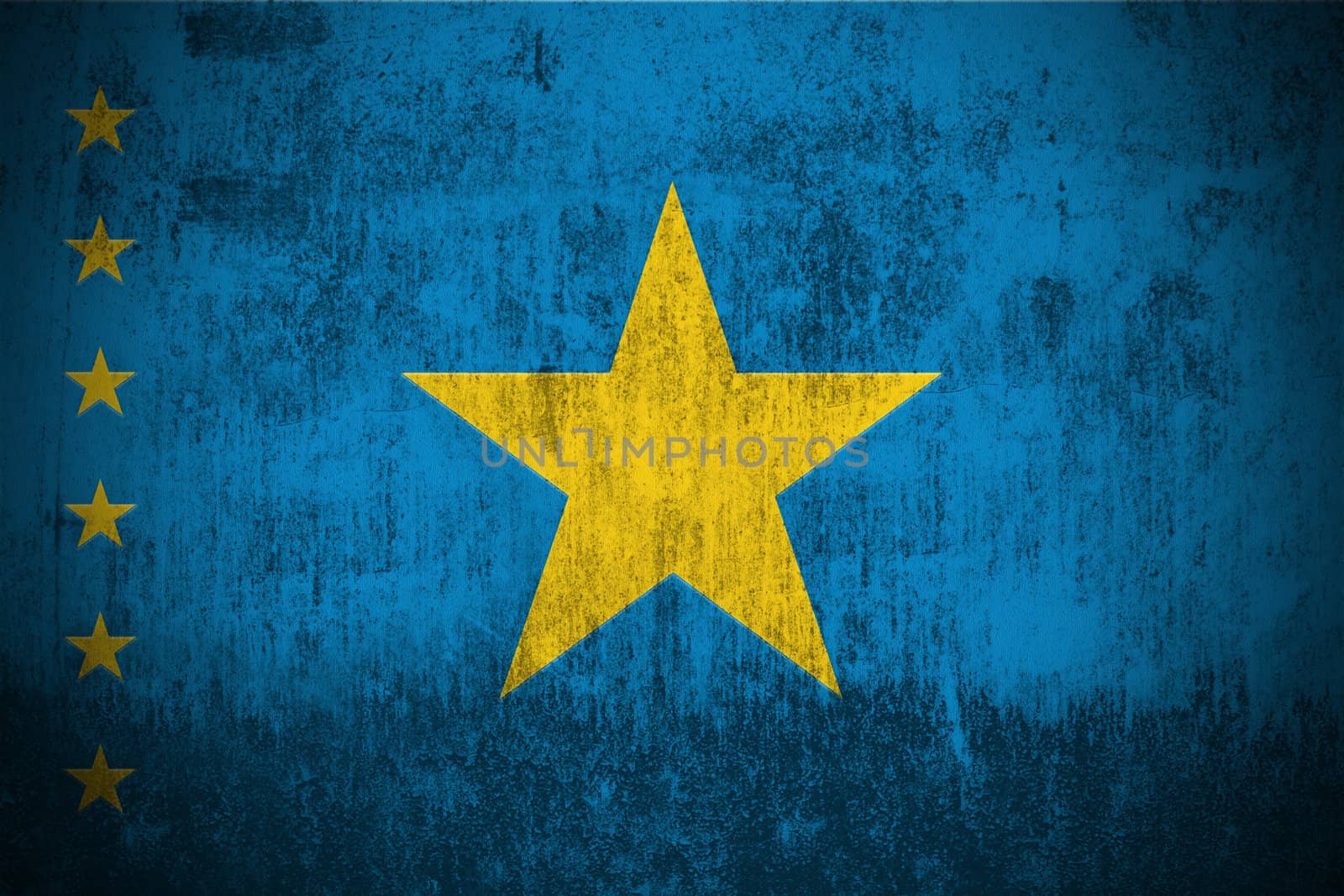 Weathered Flag Of Democratic Republic Congo, fabric textured
