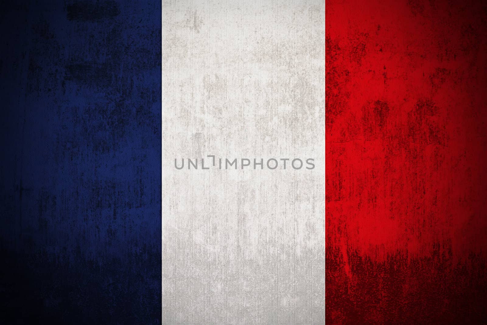 Weathered Flag Of France, fabric textured