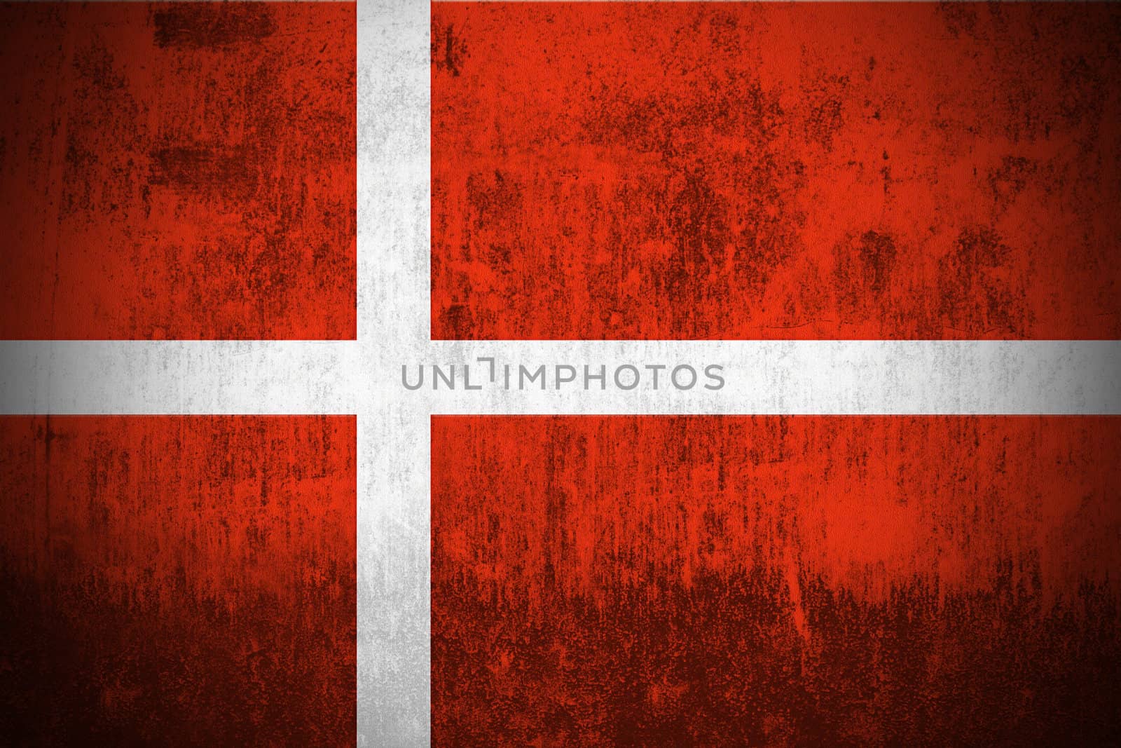 Weathered Flag Of Kingdom of Denmark, fabric textured
