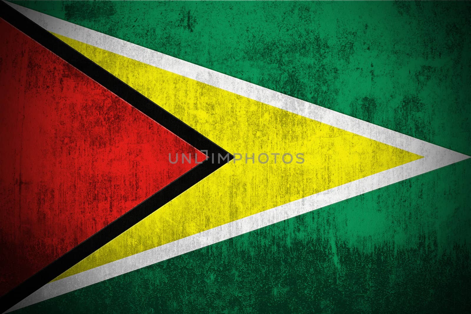 Weathered Flag Of Guyana, fabric textured
