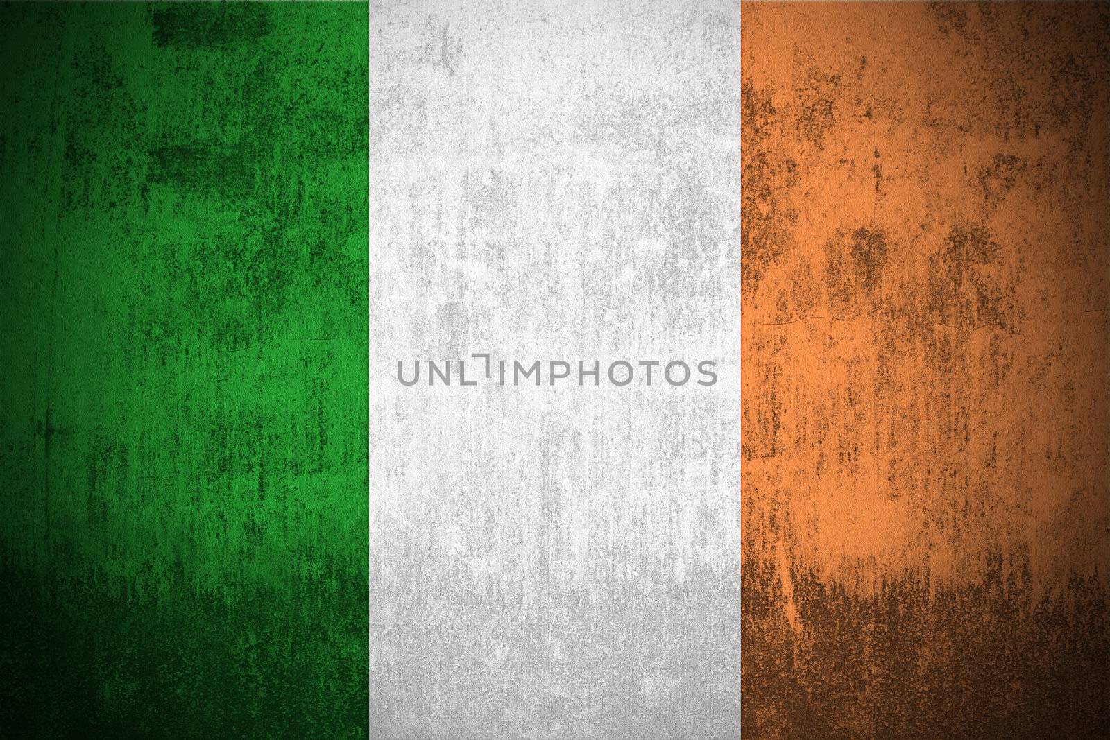 Weathered Flag Of Ireland, fabric textured
