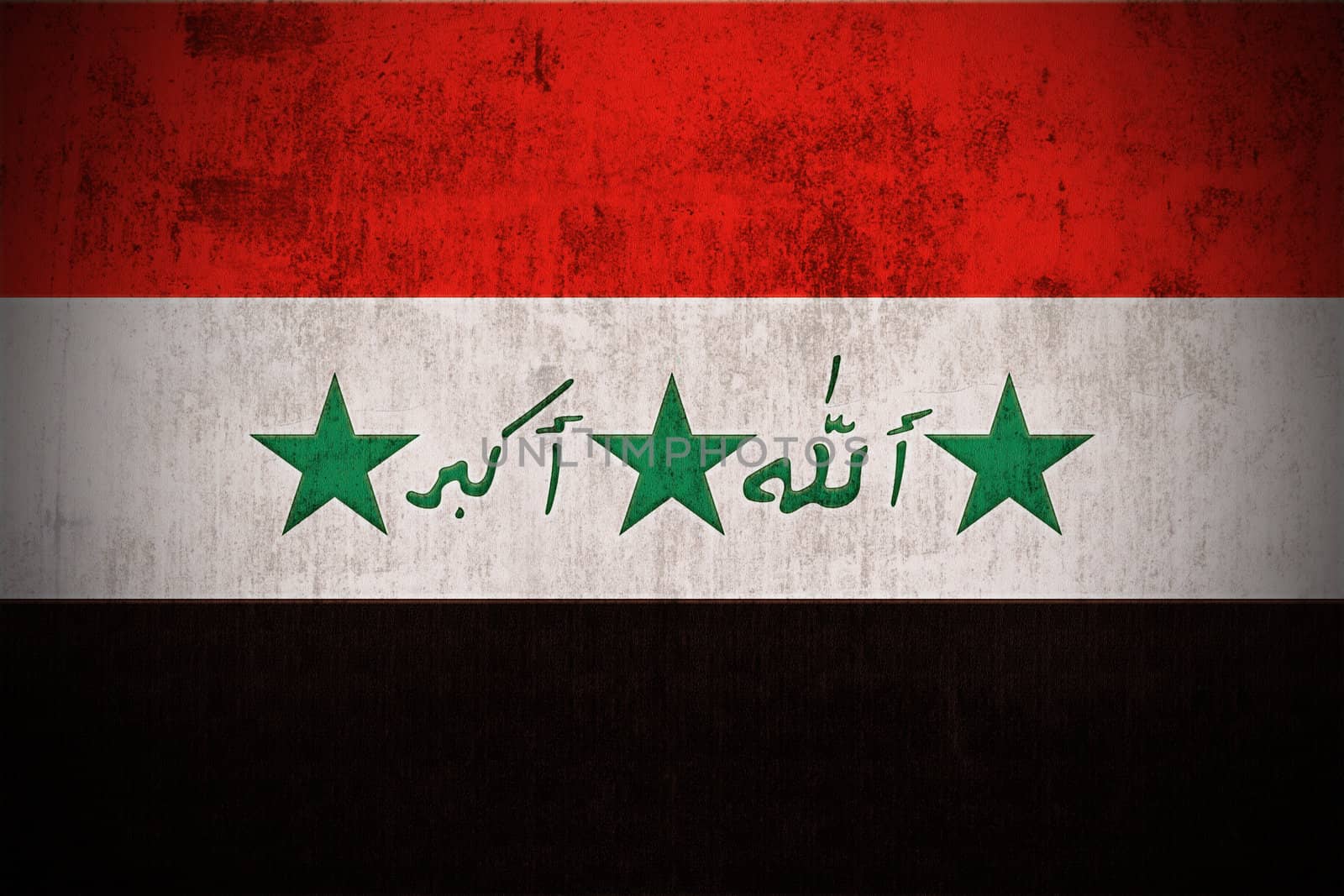 Weathered Flag Of Iraq, fabric textured
