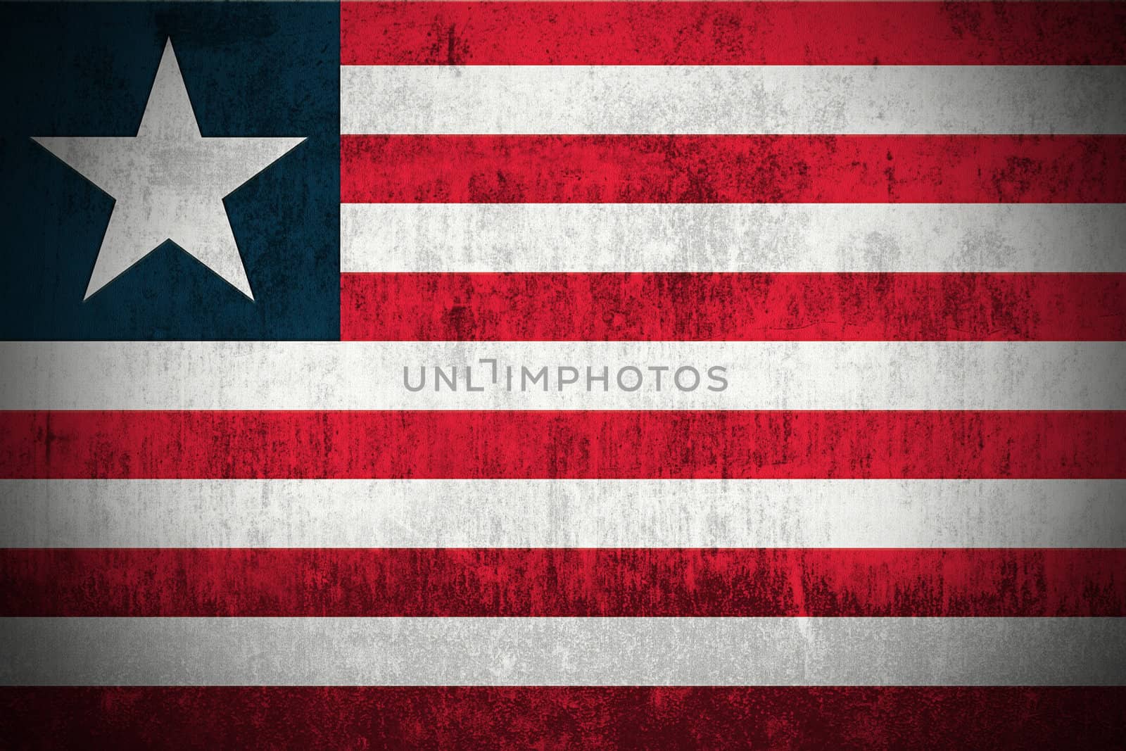Weathered Flag Of Liberia, fabric textured
