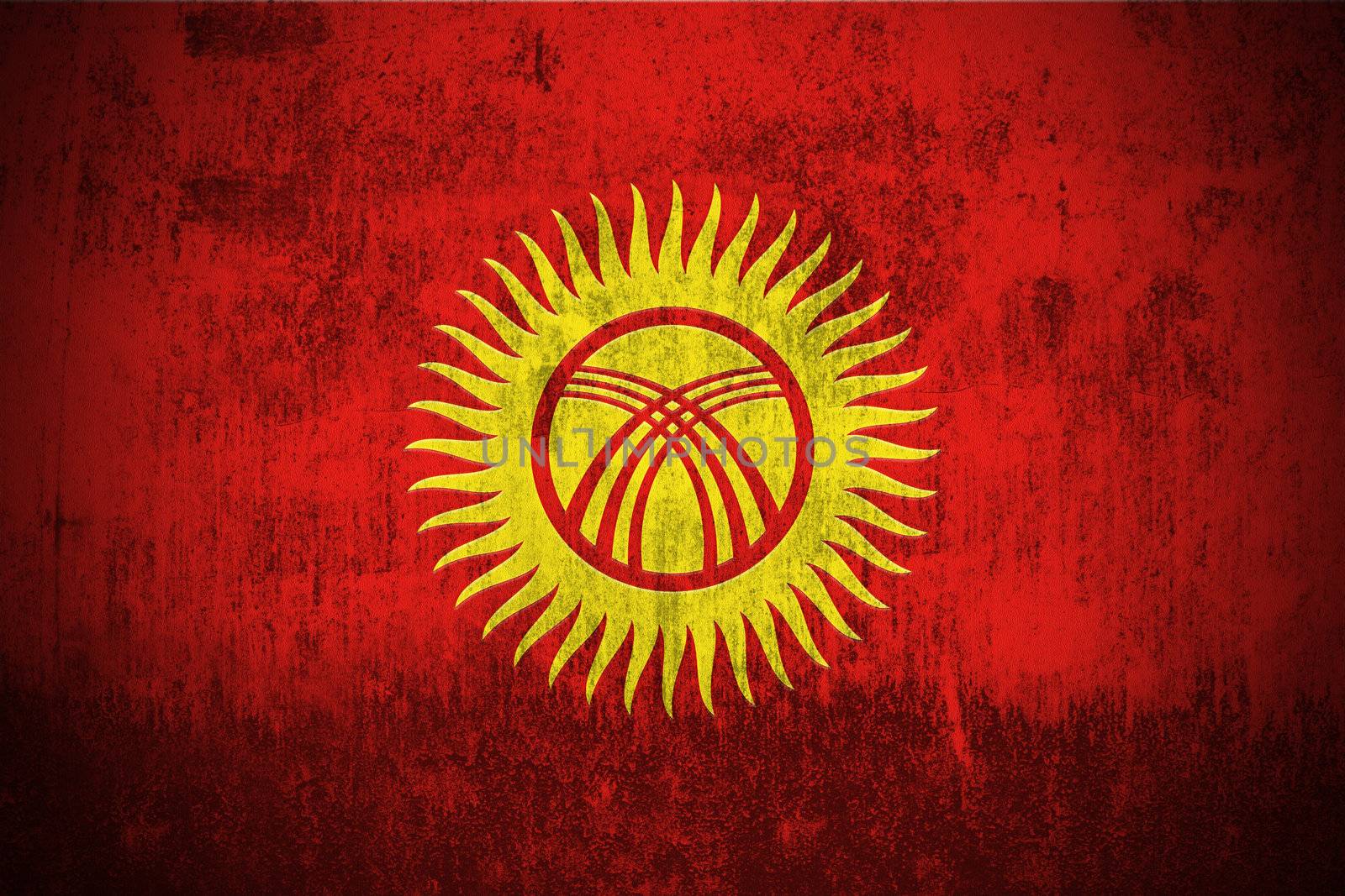 Grunge Flag Of Kyrgyzstan by gilmanshin