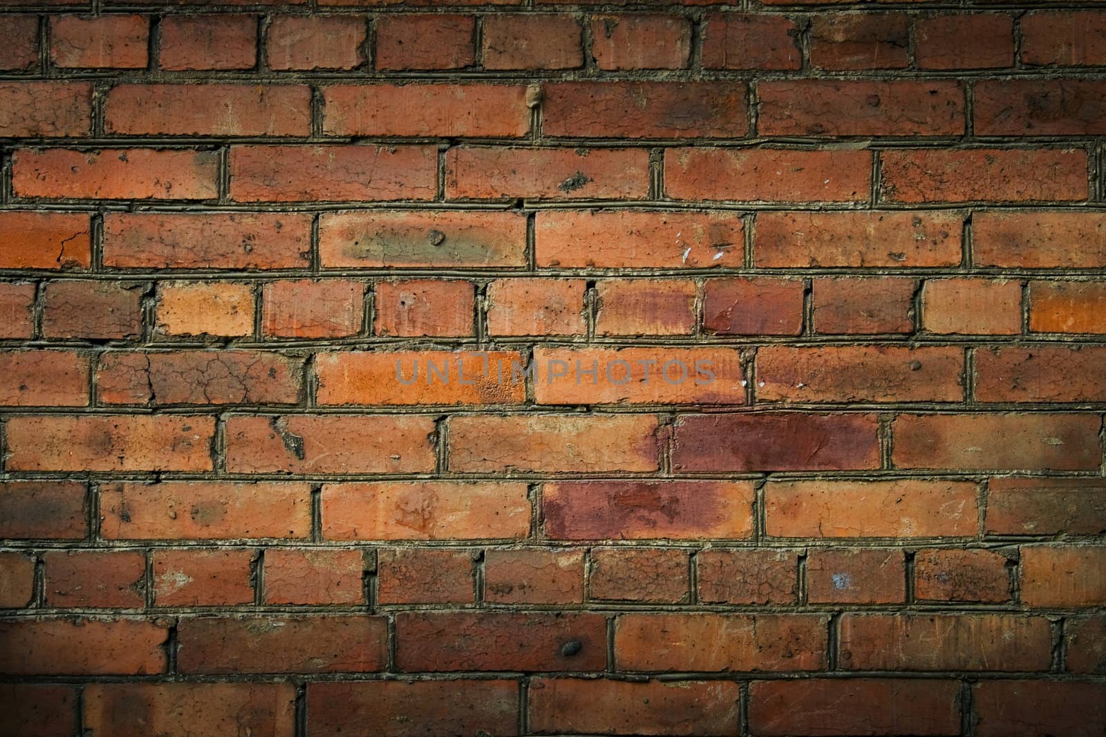 Texture of an old orange brick wall. 