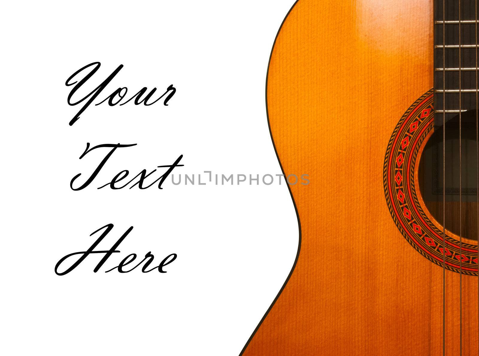 acoustic guitar isolated on white background
