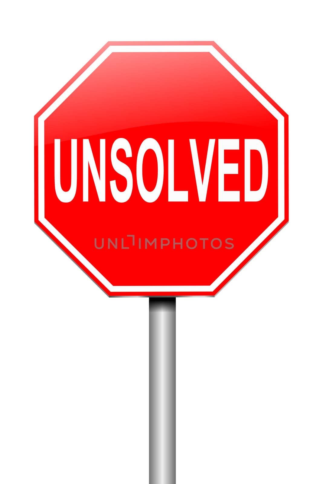 Illustration depicting a sign with an unsolved concept.