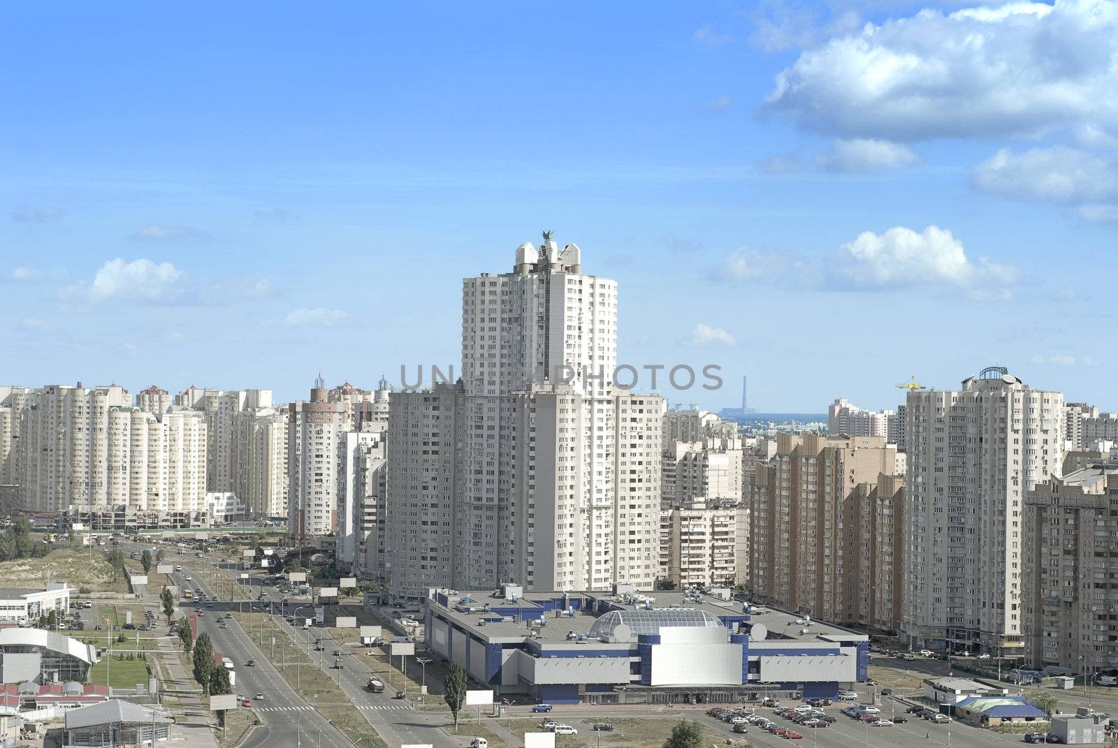 white fancy apartment buildings in residential settlement