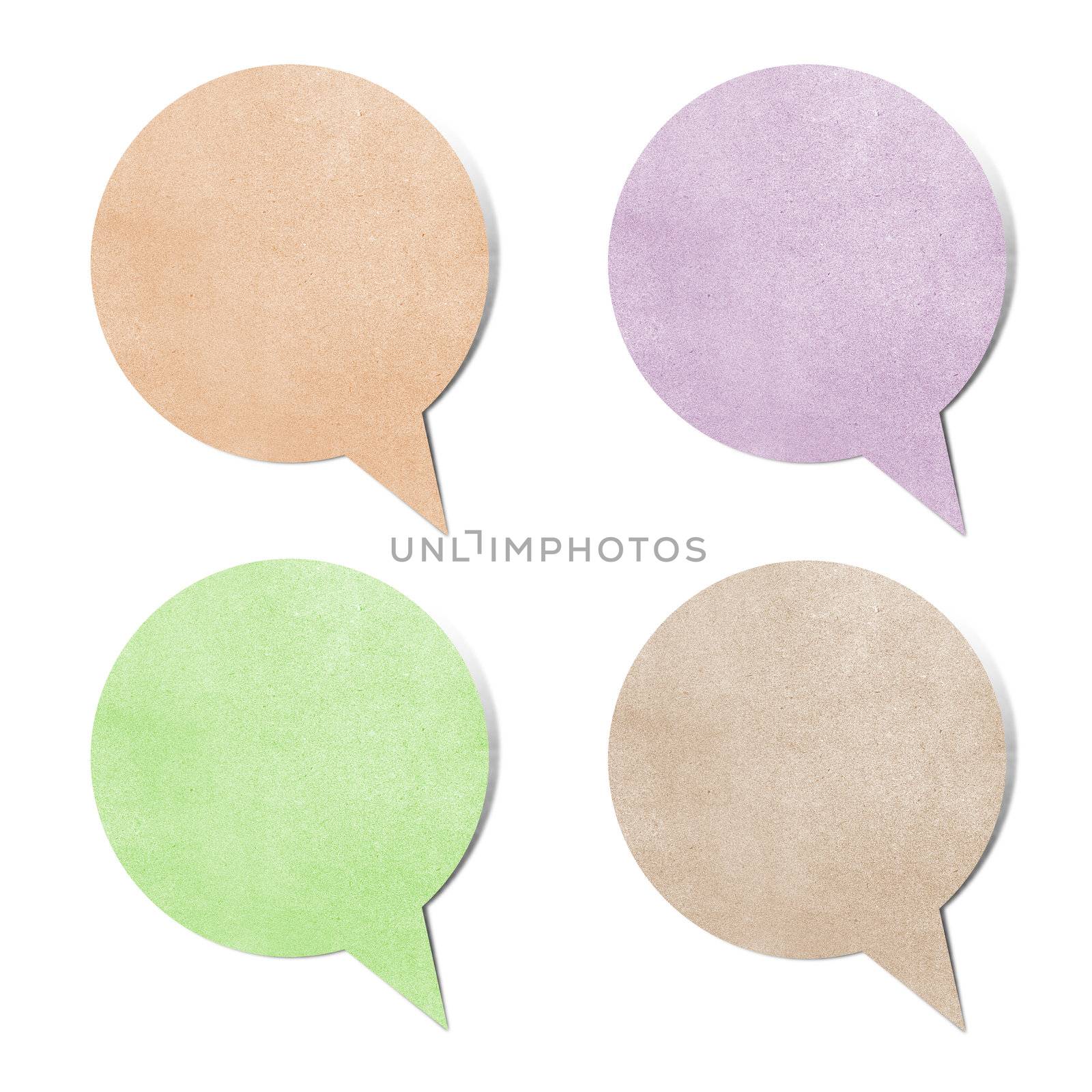 Paper texture ,bubble talk tag on white background