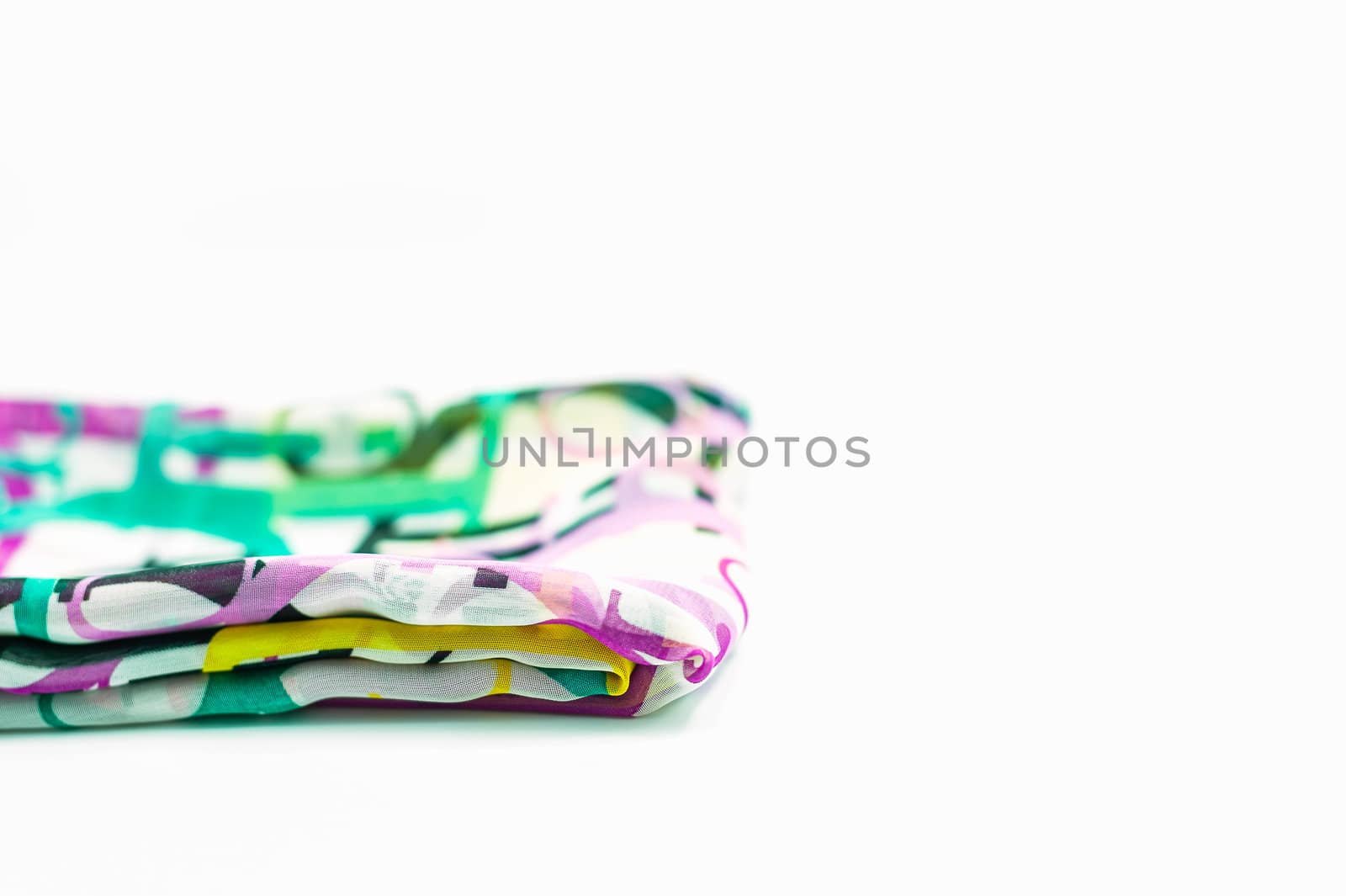 Colorful scarf fold on white back ground by moggara12