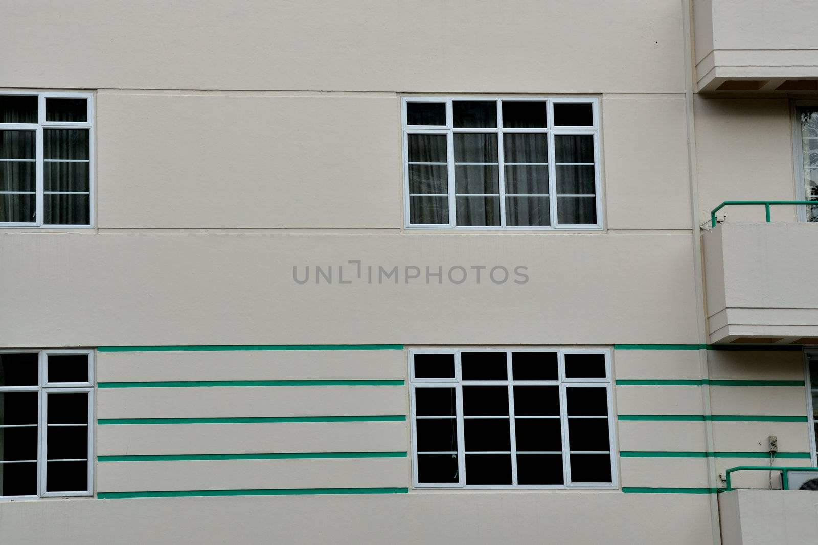 Art Deco style architecture in close up