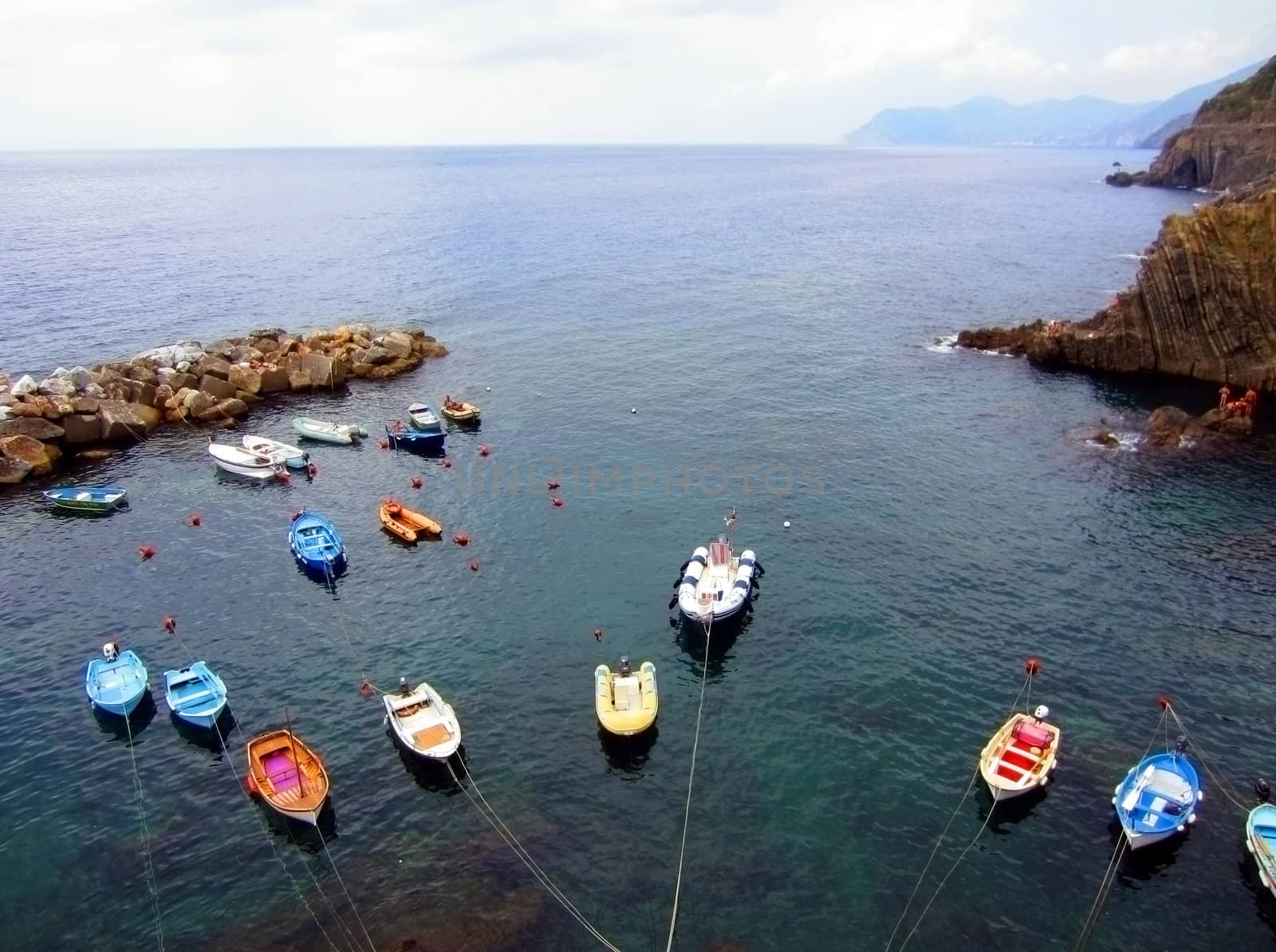 Italian Village on Coast of Liguria